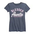 thumbnail image 1 of Instant Message - Blessed Auntie - Aunt Uncle - Women's Short Sleeve Graphic T-Shirt, 1 of 5