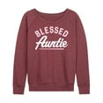 thumbnail image 1 of Instant Message - Blessed Auntie - Women's Lightweight French Terry Long Sleeve Shirt, 1 of 6