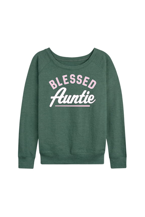 - Blessed Auntie - Women's Lightweight French Terry Long Sleeve Shirt