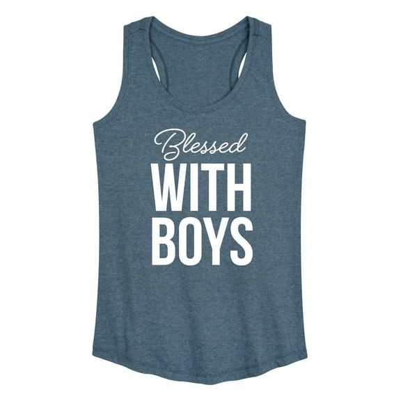 Instant Message - Blessed With Boys - Women's Racerback Tank Top