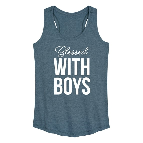 Instant Message - Blessed With Boys - Women's Racerback Tank Top