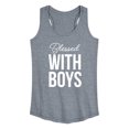 thumbnail image 1 of Instant Message - Blessed With Boys - Women's Racerback Tank Top, 1 of 6