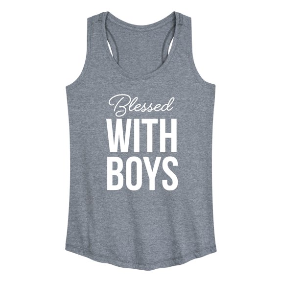 Instant Message - Blessed With Boys - Women's Racerback Tank Top