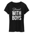 thumbnail image 1 of Instant Message - Blessed With Boys - Women's Short Sleeve Graphic T-Shirt, 1 of 6