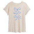 thumbnail image 1 of Instant Message - Blue Bows Oversized Graphic T-Shirt, 1 of 5
