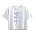 thumbnail image 1 of Instant Message - Blue Bows - Youth Girls Boxy T-Shirt, 1 of 5