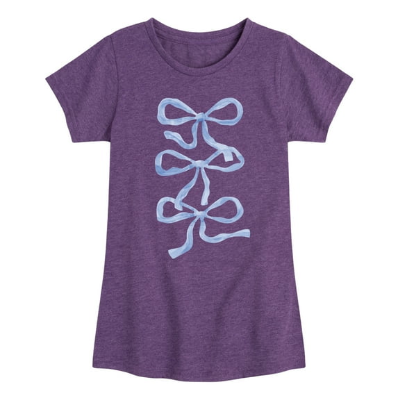 Instant Message - Blue Bows - Youth Girls Short Sleeve T-Shirt