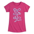 thumbnail image 1 of Instant Message - Blue Bows - Youth Girls Short Sleeve T-Shirt, 1 of 5