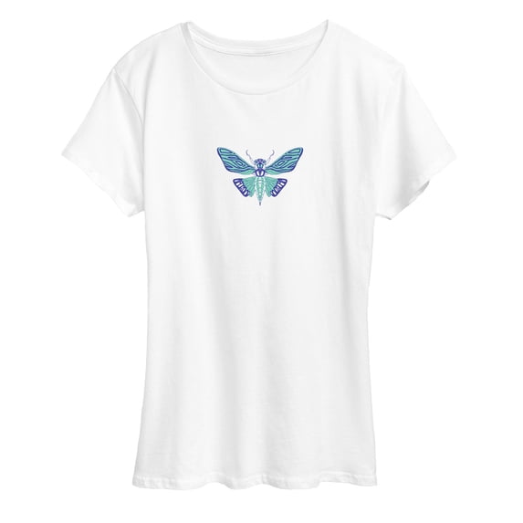 Instant Message - Blue Cicada - Women's Short Sleeve Graphic T-Shirt