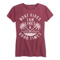 thumbnail image 1 of Instant Message - Boat Rides Tan Lines And Good Times - Women's Short Sleeve Graphic T-Shirt, 1 of 5
