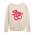 thumbnail image 1 of Instant Message - Bold Distorted Cherries - Women's Lightweight French Terry Long Sleeve Shirt, 1 of 6