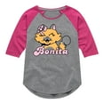 thumbnail image 1 of Instant Message - Bonita Kitty - Toddler & Youth Girls Raglan Graphic T-Shirt, 1 of 6