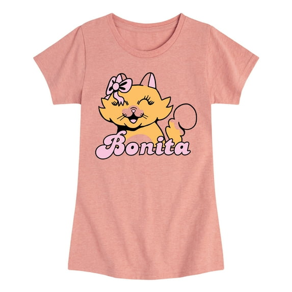 Instant Message - Bonita Kitty - Toddler & Youth Girls Short Sleeve Graphic T-Shirt