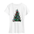 thumbnail image 1 of Instant Message - Book Christmas Tree - Women's Short Sleeve Graphic T-shirt, 1 of 5