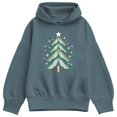 thumbnail image 1 of Instant Message - Book Christmas Tree - Ladies Oversized Fleece Hoodie Sweatshirt, 1 of 4