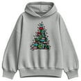 thumbnail image 1 of Instant Message - Book Christmas Tree - Ladies Oversized Fleece Hoodie Sweatshirt, 1 of 4
