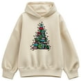 thumbnail image 1 of Instant Message - Book Christmas Tree - Ladies Oversized Fleece Hoodie Sweatshirt, 1 of 4