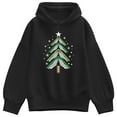 thumbnail image 1 of Instant Message - Book Christmas Tree - Ladies Oversized Fleece Hoodie Sweatshirt, 1 of 4