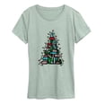 thumbnail image 1 of Instant Message - Book Christmas Tree - Women's Short Sleeve Graphic T-Shirt, 1 of 5
