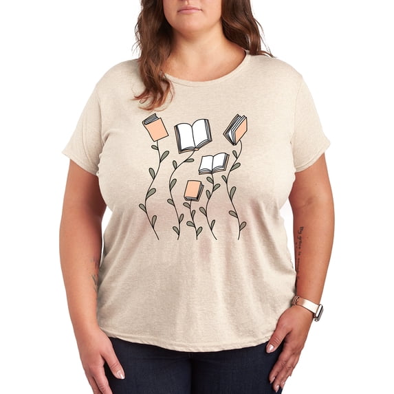 Instant Message - Book Garden Women's Short Sleeve Graphic T-Shirt