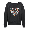 thumbnail image 1 of Instant Message - Book Heart - Women's Lightweight French Terry Long Sleeve Shirt, 1 of 6