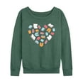thumbnail image 1 of Instant Message - Book Heart - Women's Lightweight French Terry Long Sleeve Shirt, 1 of 6