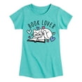 thumbnail image 1 of Instant Message - Book Lover Cat - Toddler And Youth Girls Short Sleeve Graphic T-Shirt, 1 of 6