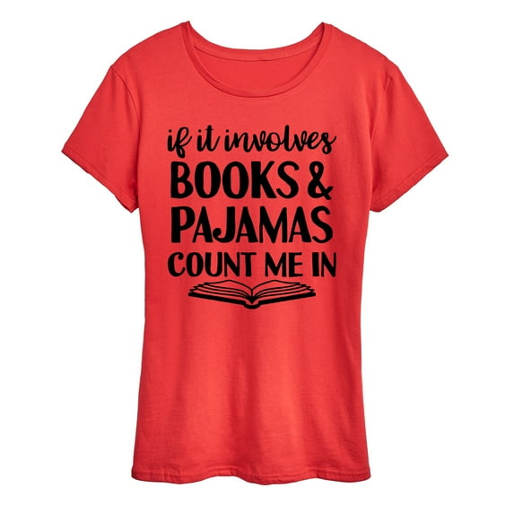 Instant Message - Books And Pajamas - Women's Short Sleeve Graphic T-Shirt