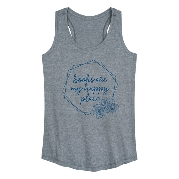 Instant Message - Books Are My Happy Place - Women's Racerback Tank Top