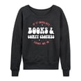 thumbnail image 1 of Instant Message - Books Comfy Clothes Women's Lightweight French Terry Wide Neck Long Sleeve Graphic Shirt, 1 of 6