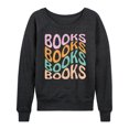thumbnail image 1 of Instant Message - Books Retro Stack - Women's Lightweight French Terry Long Sleeve Shirt, 1 of 6