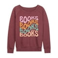 thumbnail image 1 of Instant Message - Books Retro Stack - Women's Lightweight French Terry Long Sleeve Shirt, 1 of 6