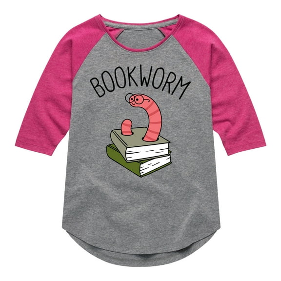 Instant Message - Bookworm - Toddler And Youth Girls Raglan Graphic T-Shirt