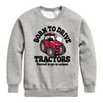 thumbnail image 1 of Instant Message - Born To Drive Tractors School - Toddler & Youth Crewneck Fleece Sweatshirt, 1 of 6
