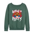 thumbnail image 1 of Instant Message - Born To Party Halloween - Women's Lightweight French Terry Long Sleeve Shirt, 1 of 5