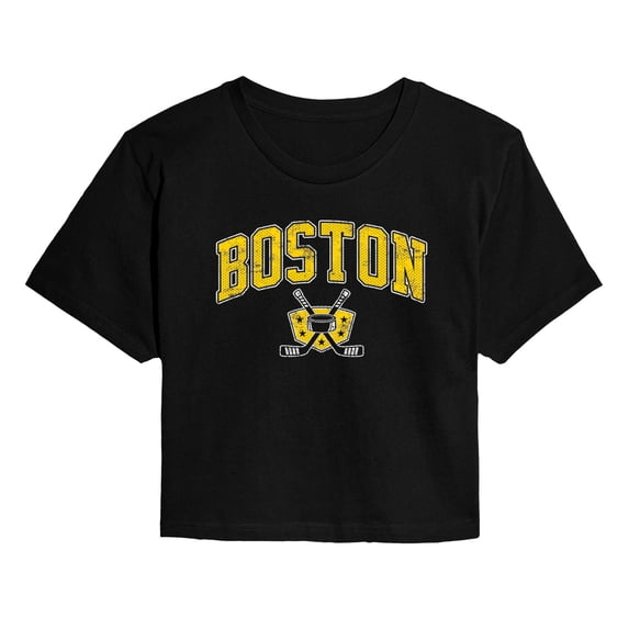 Instant Message - Boston Hockey Cropped Graphic T-Shirt