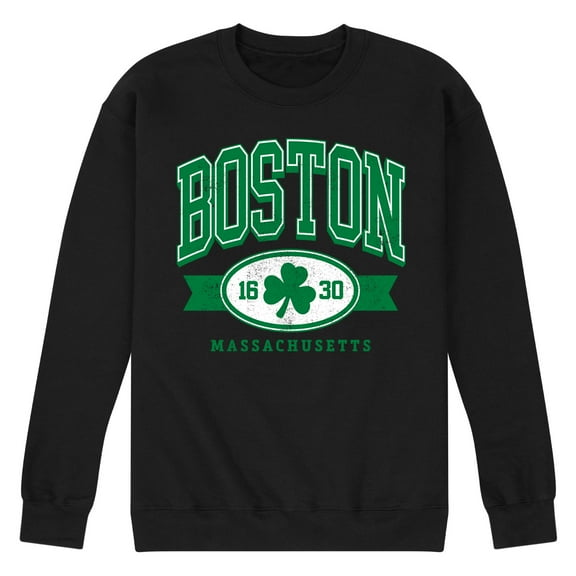 Instant Message - Boston Mass Clover - Men's Crew Neck Fleece Pullover