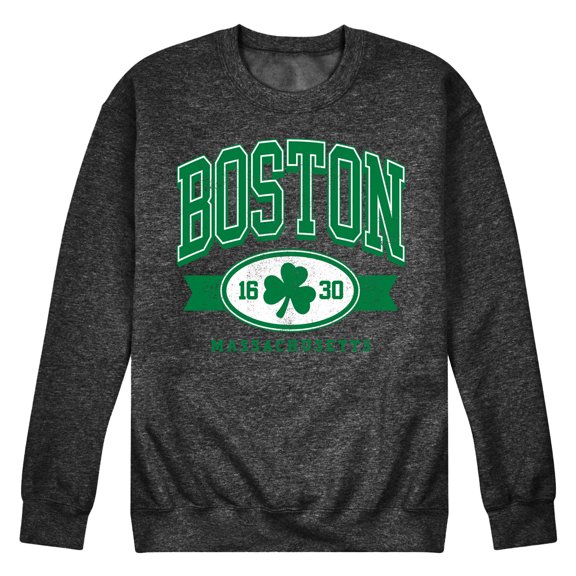 Instant Message - Boston Mass Clover - Men's Crew Neck Fleece Pullover