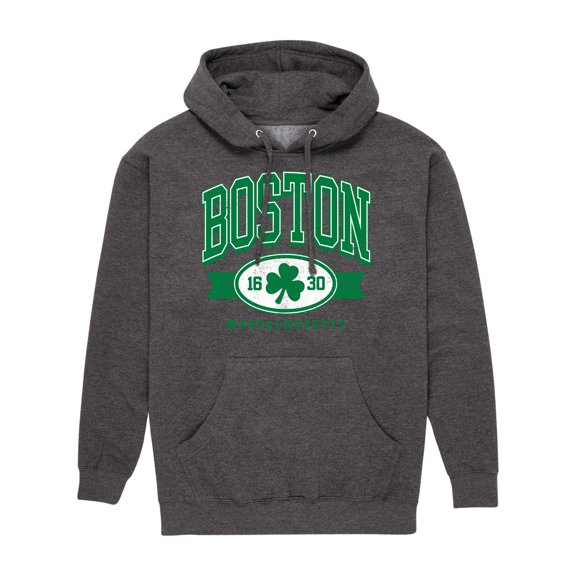 Instant Message - Boston Mass Clover - Men's Pullover Hooded Fleece Sweatshirt