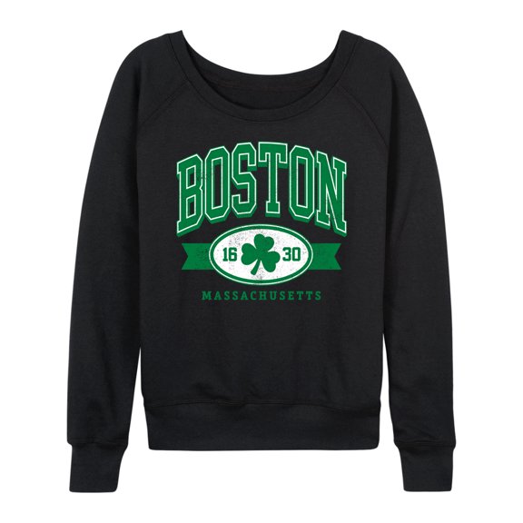 Instant Message - Boston Mass Clover - Women's Lightweight French Terry Long Sleeve Shirt
