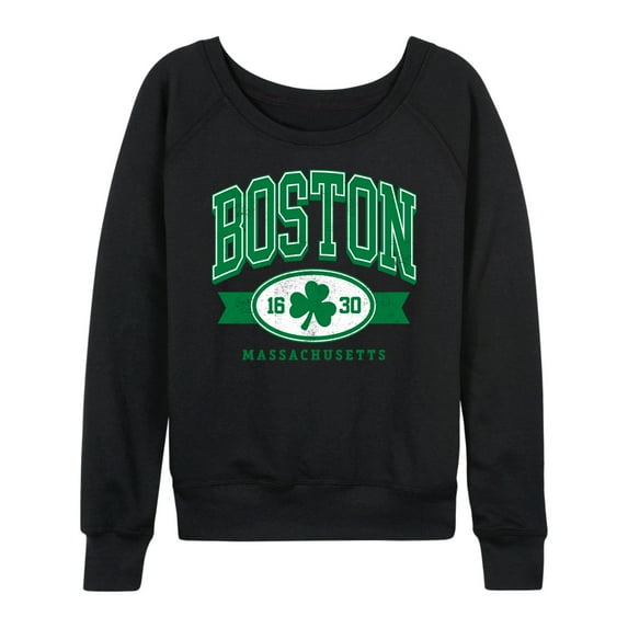 Instant Message - Boston Mass Clover - Women's Lightweight French Terry Long Sleeve Shirt