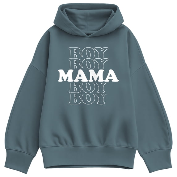 Instant Message - Boy Mama Stacked Oversized Fleece Hoodie Sweatshirt