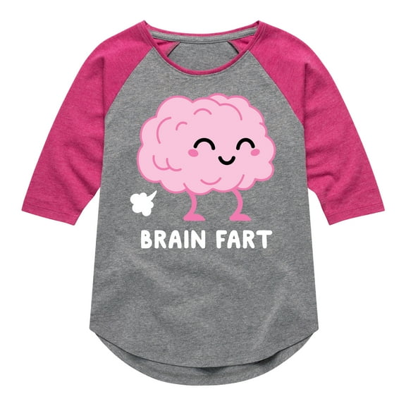Instant Message - Brain Fart - Toddler & Youth Girls Raglan Graphic T-Shirt
