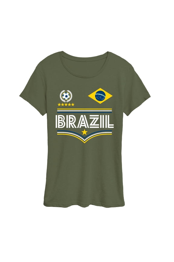 - Brazil Soccer Jersey - Women's Short Sleeve Graphic T-Shirt