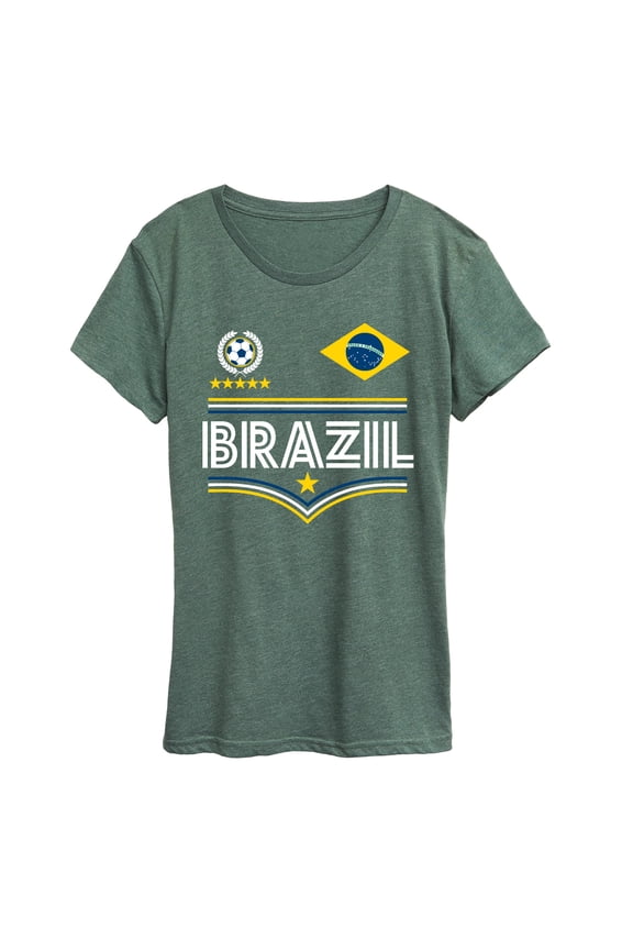 - Brazil Soccer Jersey - Women's Short Sleeve Graphic T-Shirt