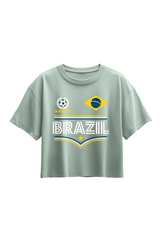 - Brazil Soccer Jersey - Youth Girls Boxy T-Shirt