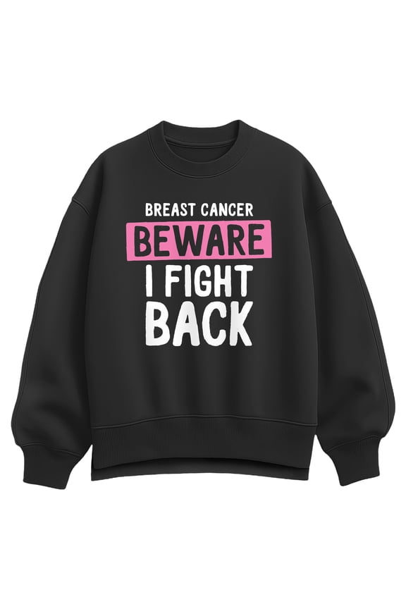 - Breast Cancer Beware I Fight Back - Women's Oversized Fleece Crew Sweatshirt