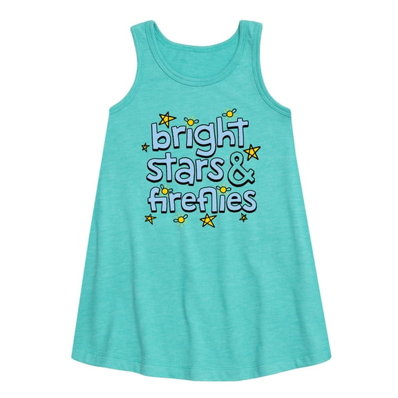 Instant Message - Bright Stars And Fireflies - Toddler & Youth Girls A-line Dress