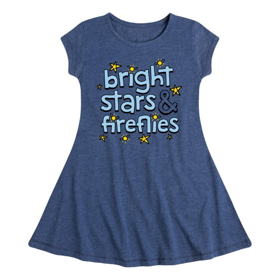 Instant Message - Bright Stars And Fireflies - Toddler & Youth Girls Fit & Flare Dress
