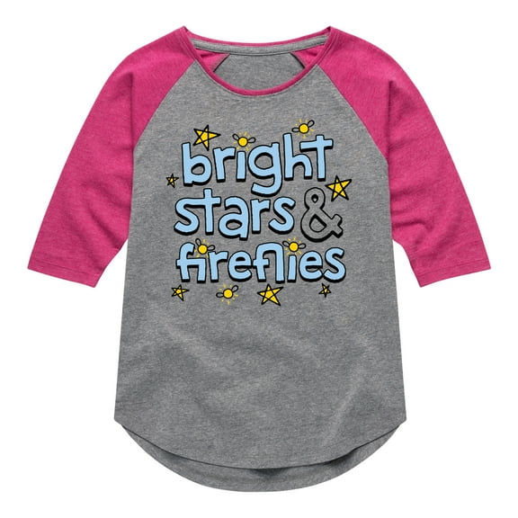 Instant Message - Bright Stars And Fireflies - Toddler & Youth Girls Raglan Graphic T-Shirt